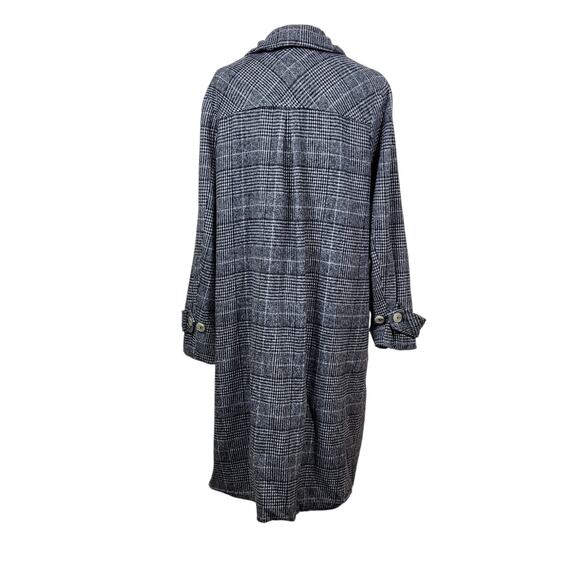 Andree by Unit Gray Plaid Double Breasted Coat Jacket Size Large Classic Chic - Picture 5 of 8
